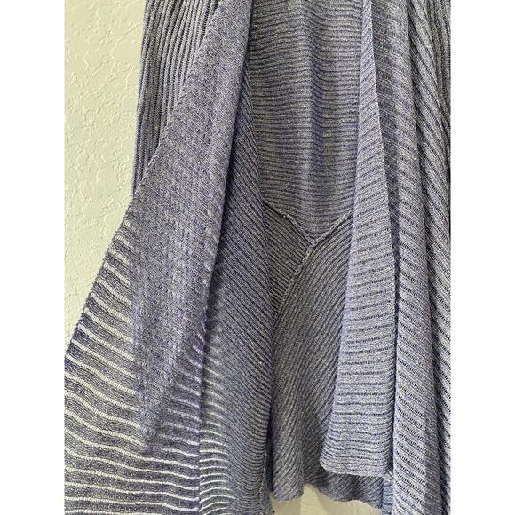 Eileen Fisher Iris Ribbed Linen Cord Sheen Shawl Collar Cardigan Size S - Picture 3 of 6